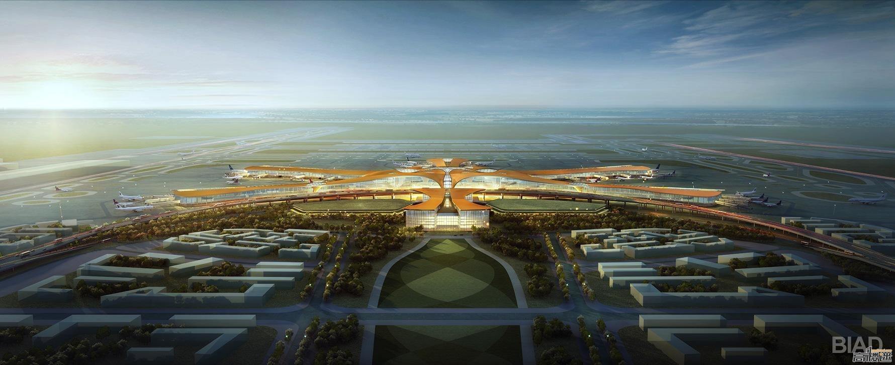 北京大兴国际机场进入幕墙施工阶段，“火凤凰”造型成全球规模最大单体机场航站楼_幕墙专区_幕墙网