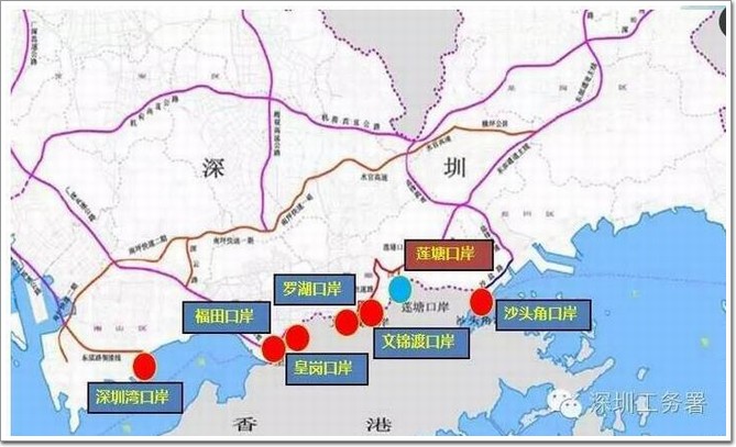 深圳七个陆路口岸地图图片