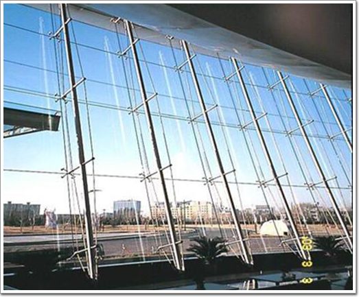 点支承玻璃幕墙——自平衡索桁架式