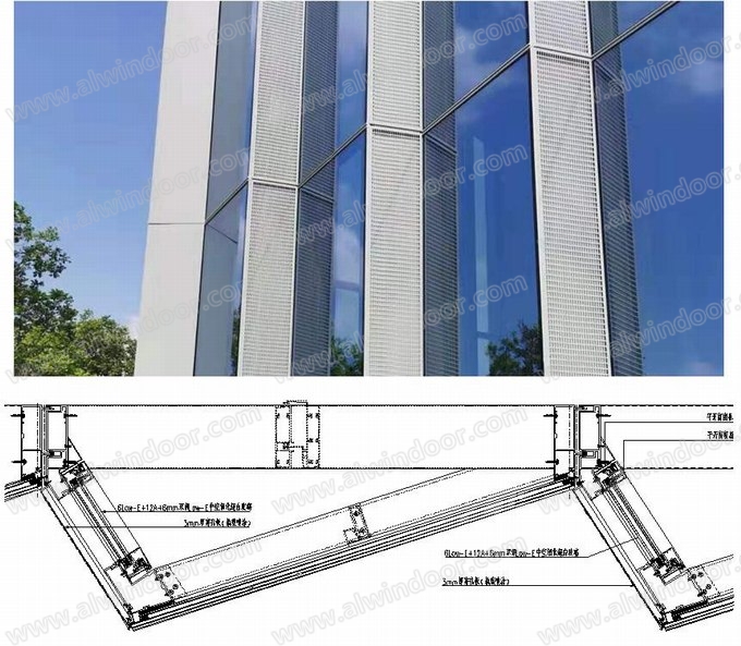 图五 含穿孔铝板的锯齿状幕墙